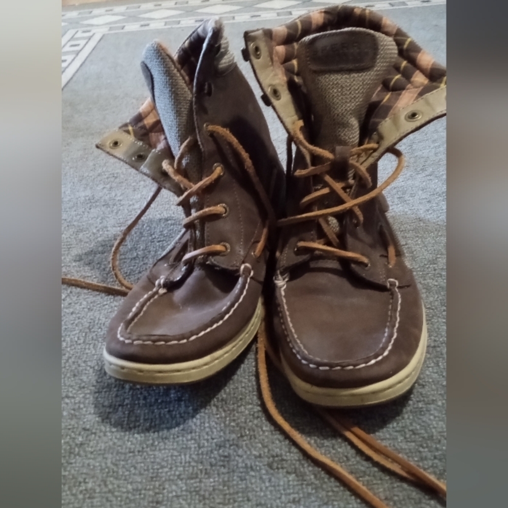 Sperry Dark Brown Lace-Up Ankle Booties